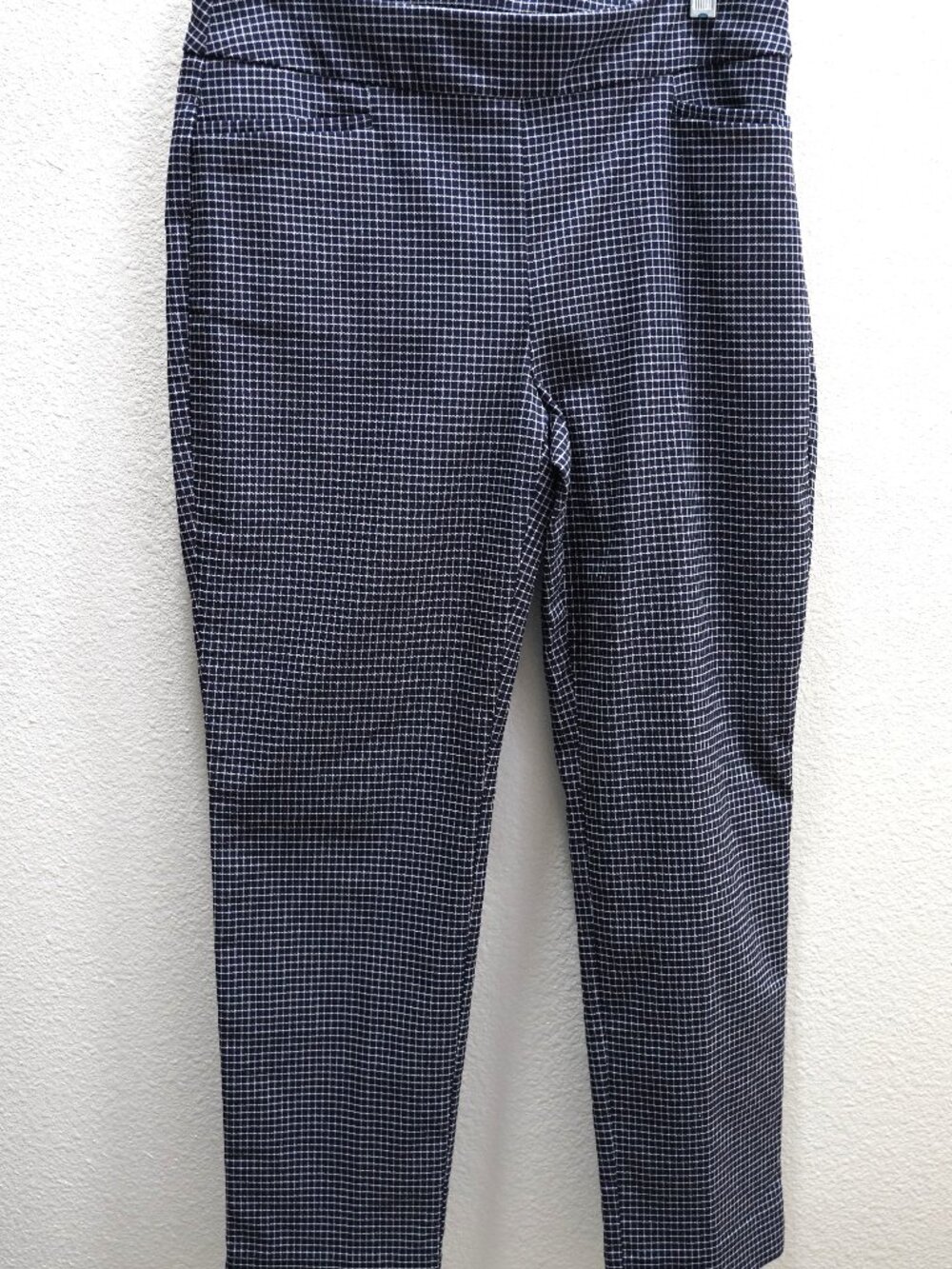 Chico's Navy White Window Pane So Slimming Brigitte Pants size 0.5P